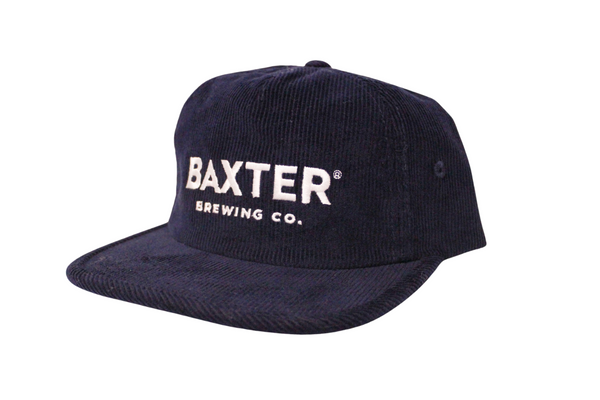 Navy Corduroy Relaxed Flat Brim Hat