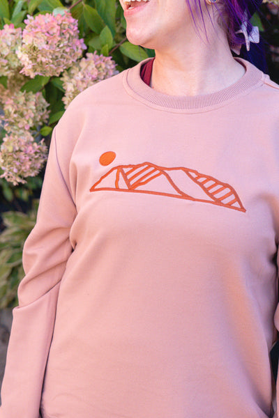 Embroidered Salmon Crewneck