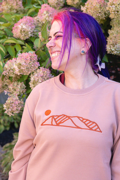 Embroidered Salmon Crewneck